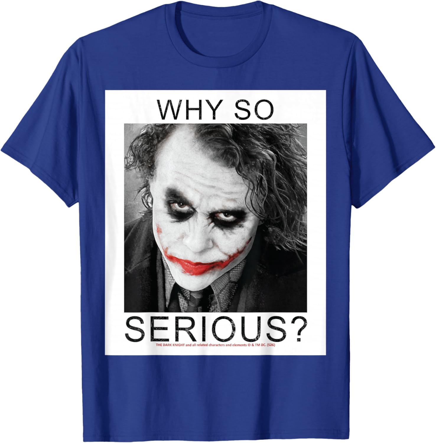 Dark Knight Why So Serious Joker Face Art T-Shirt - T-Shirt | Royal