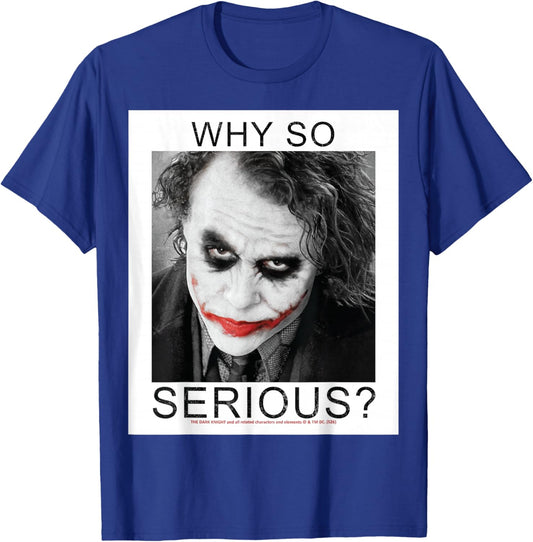 Dark Knight Why So Serious Joker Face Art T-Shirt - T-Shirt | Royal