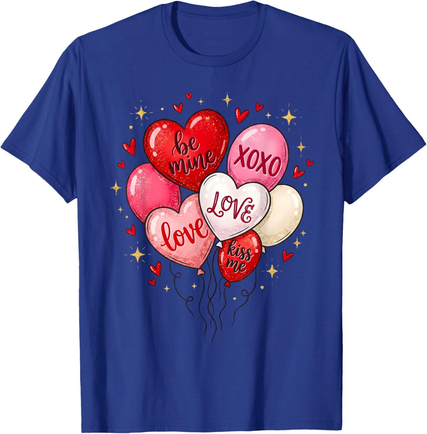 Valentine Balloon Heart Kiss Me XOXO Girl Women Kid T-Shirt - T-Shirt | Royal