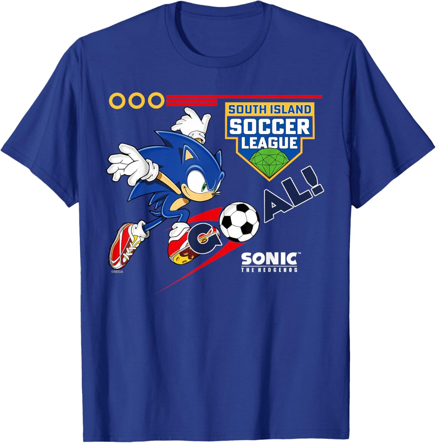 Sonic The Hedgehog - South Island Soccer League T-Shirt - T-Shirt | Royal