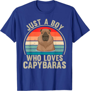 Just A Boy Who Loves Capybaras Recto Capybara Lover T-Shirt - T-Shirt | Royal