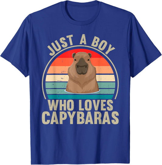 Just A Boy Who Loves Capybaras Recto Capybara Lover T-Shirt - T-Shirt | Royal
