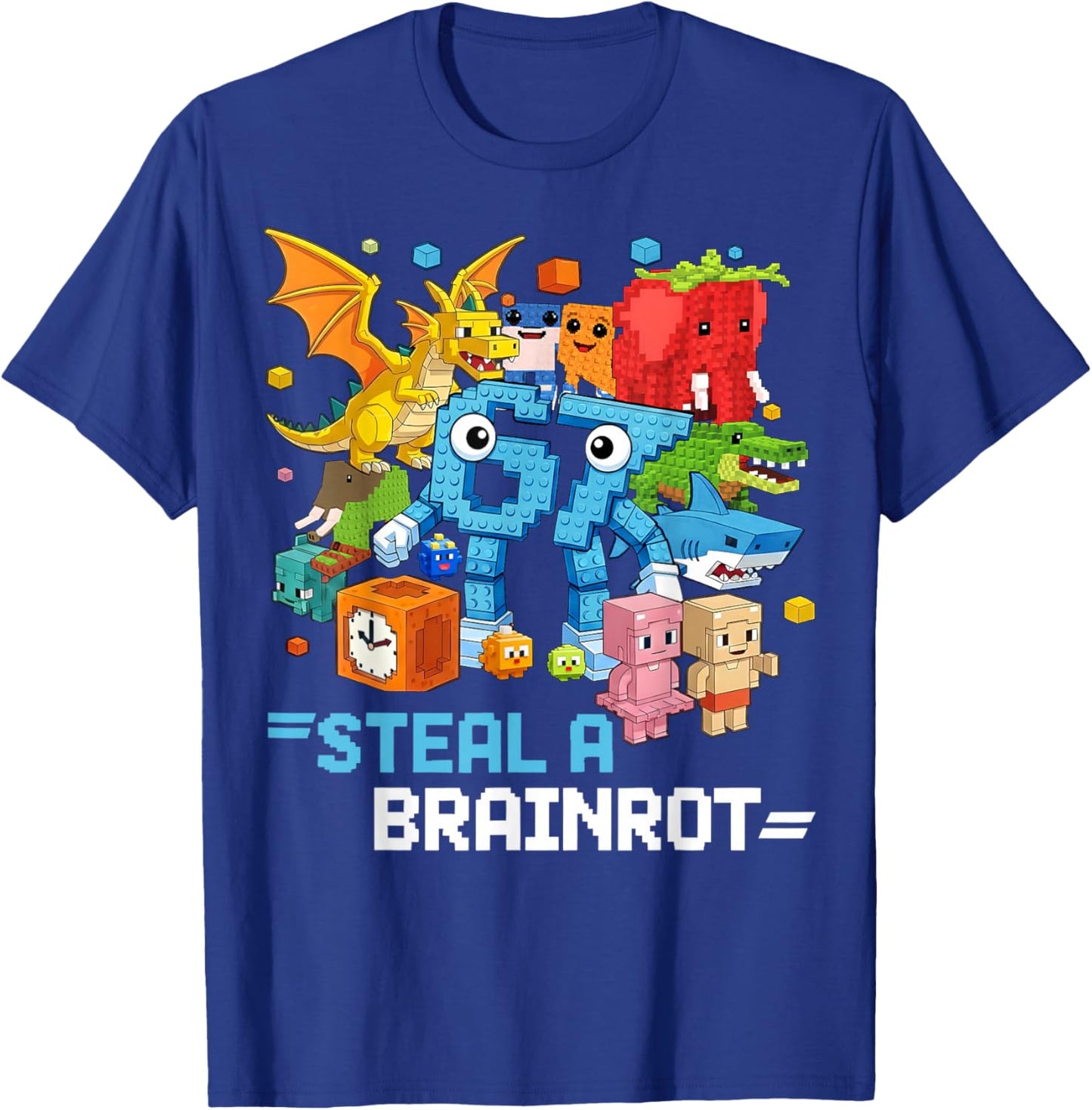Meme 6 7 Six Seven Bruh 67 Steal A Brainrot Gift Boy Kid T-Shirt - T-Shirt | Royal