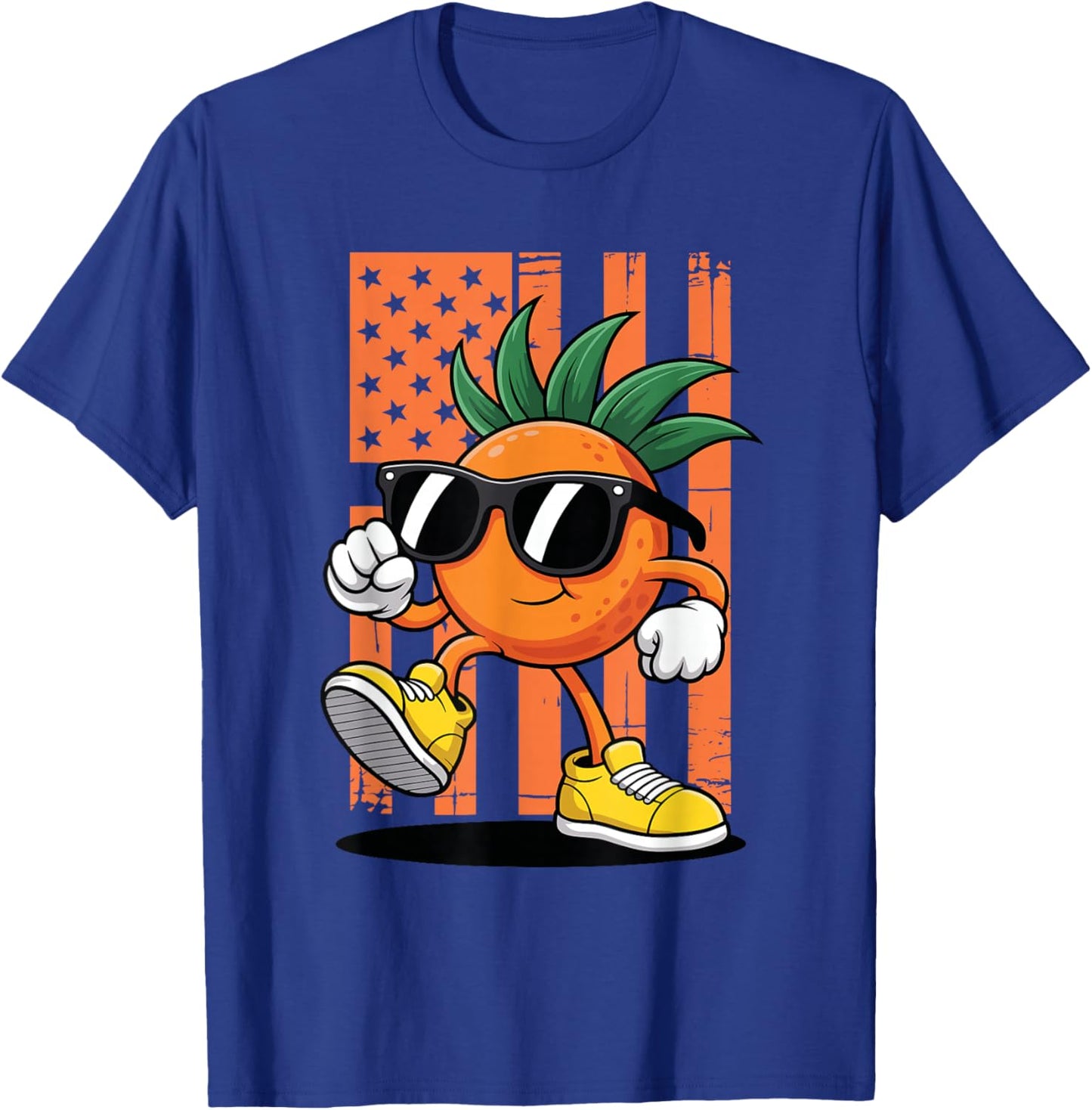 Vintage Cool Orange Cartoon Citrus Sunglasses 80s Retro T-Shirt - T-Shirt | Royal