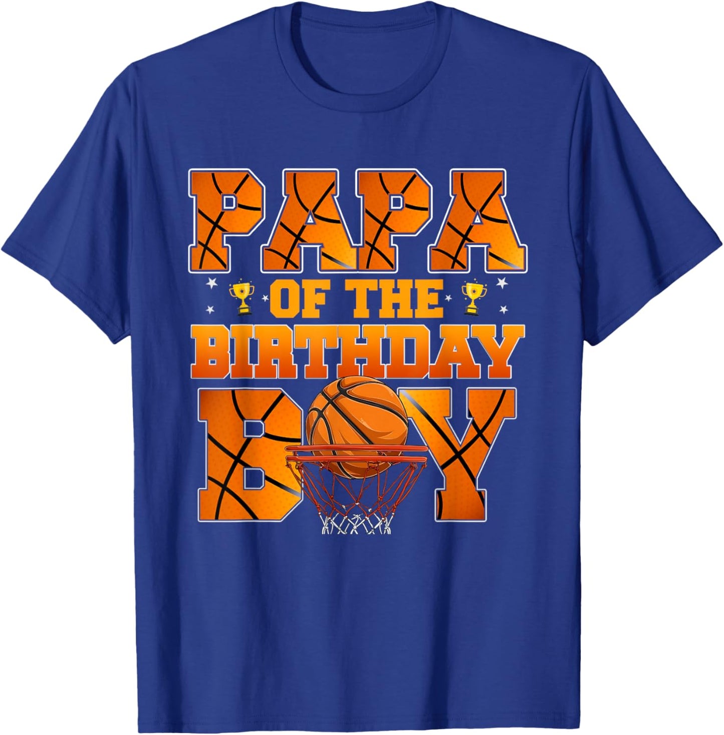 Basketball PAPA of The Birthday Boy Family Matching T-Shirt - T-Shirt | Royal