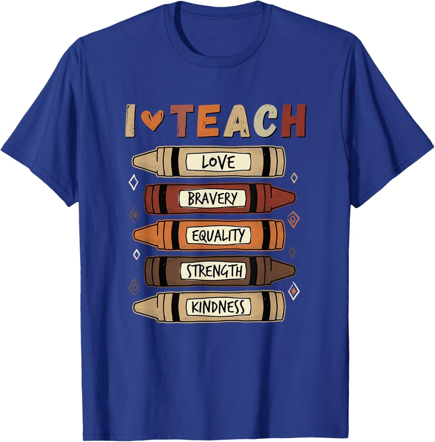 I Teach Black History Month Teacher Melanin Pride Crayons T-Shirt - T-Shirt | Royal
