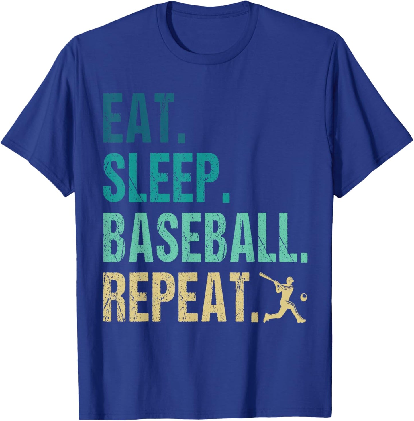 Eat Sleep Baseball Repeat Baseball Player Funny Baseball T-Shirt - T-Shirt | Royal