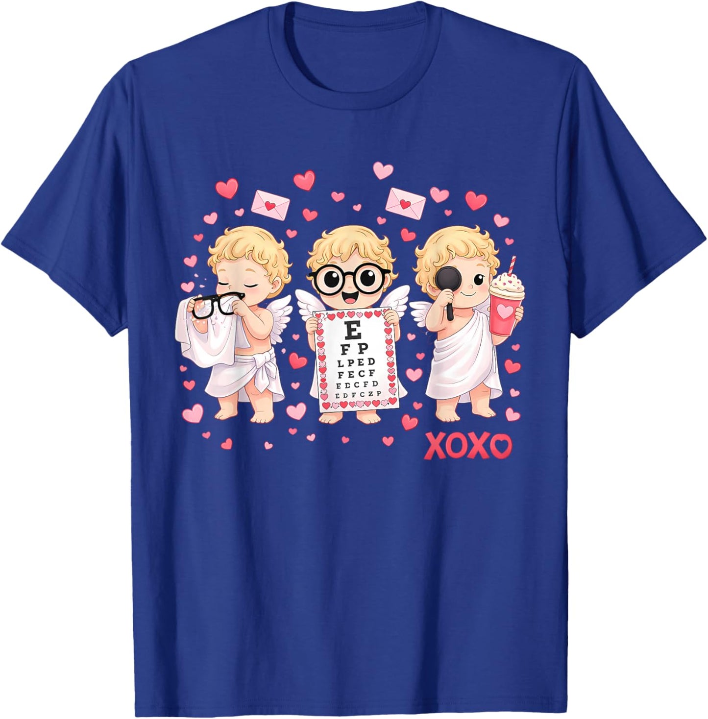 XOXO Cupid Vision Squad Optometrist Valentines Day Eye Dr T-Shirt - T-Shirt | Royal