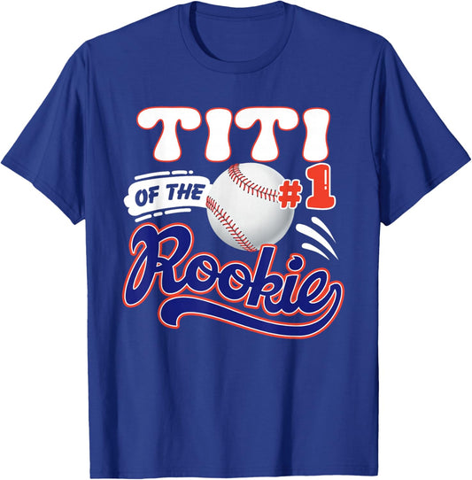 Titi Rookie of Year 1st Birthday Baseball Theme Matching T-Shirt - T-Shirt | Royal