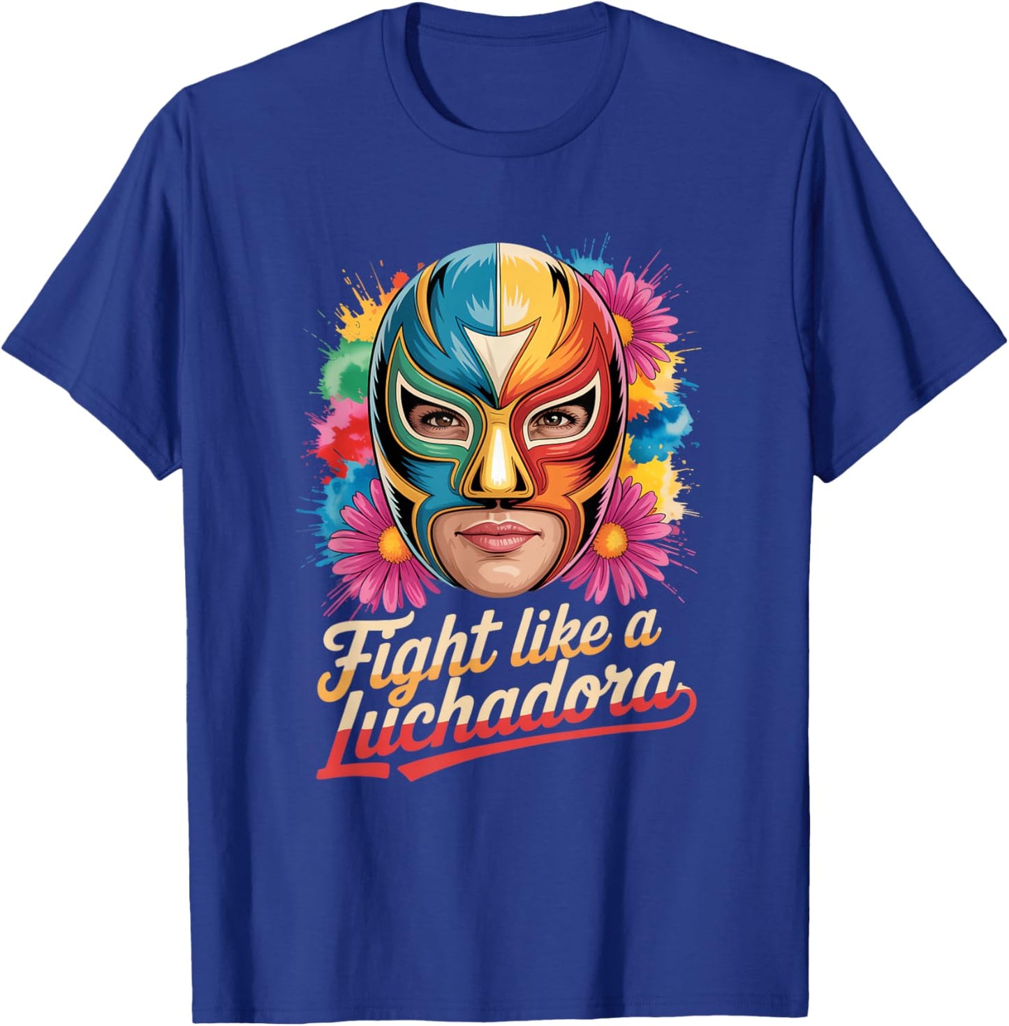 Luchadora Lucha Libre Masks Mexican Wrestling T-Shirt - T-Shirt | Royal