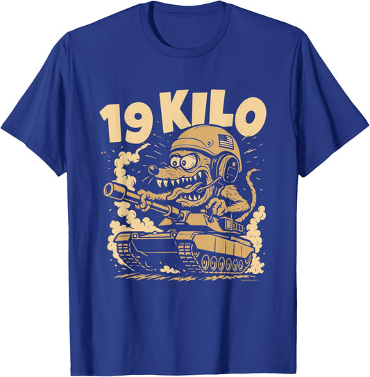 19 Kilo Armor Hot-Rod-Inspired Army Tanker Design T-Shirt - T-Shirt | Royal