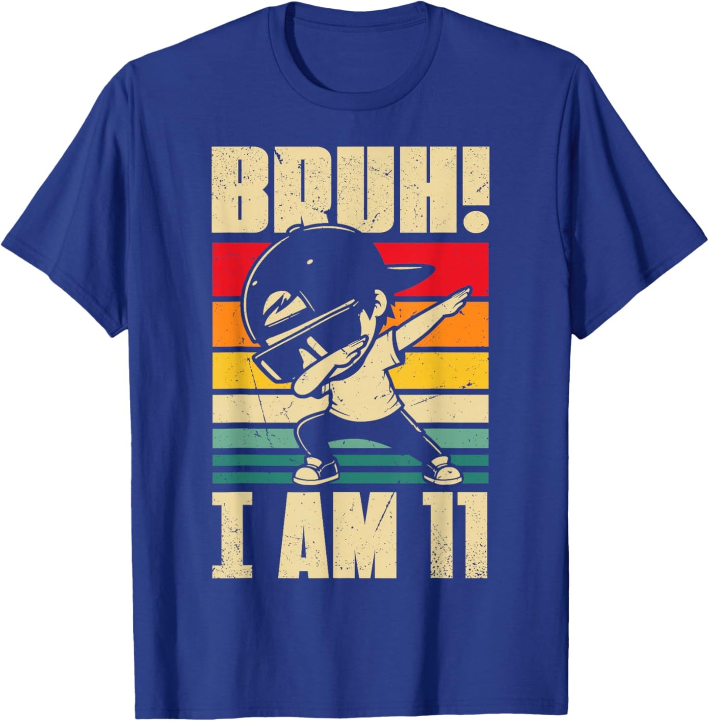 Bruh I Am 11 Year Old Dabbing Boy 11th Birthday Decorations T-Shirt - T-Shirt | Royal