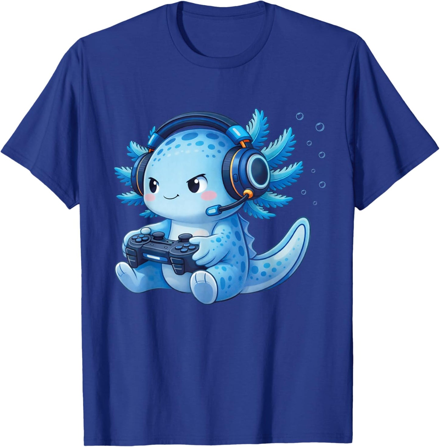 Cute Axolotl Video Games Anime Funny Gaming Gamer Boys Kids T-Shirt - T-Shirt | Royal