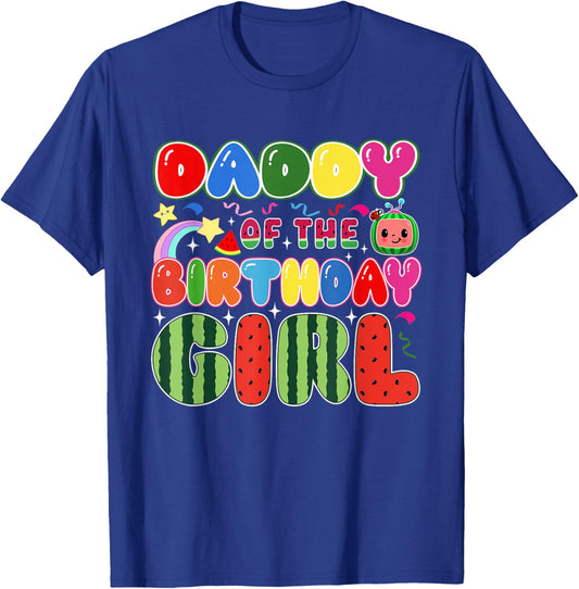 Daddy of The Birthday Girl Melon Family Matching Funny T-Shirt - T-Shirt | Royal