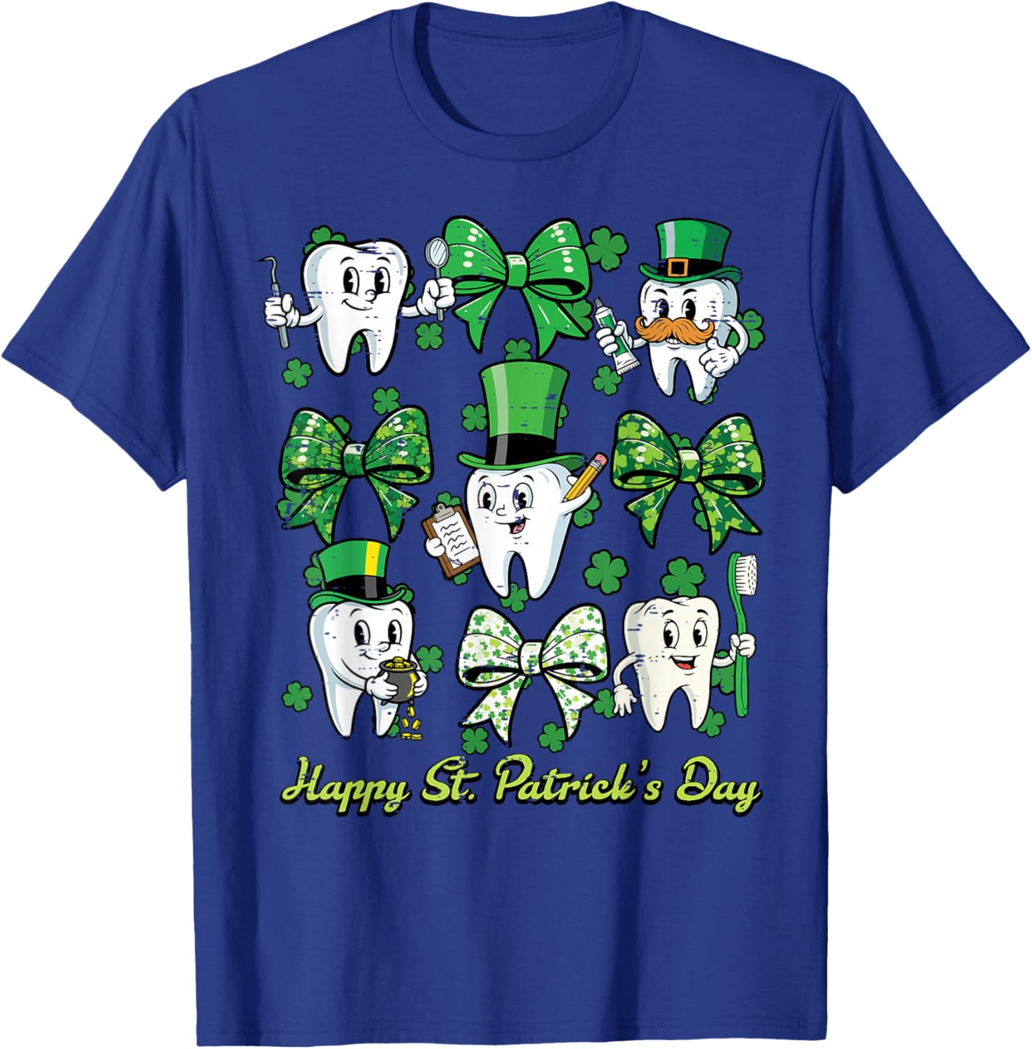 Happy St Patricks Day Dentist Tooth Saint Paddys Dental Men T-Shirt - T-Shirt | Royal