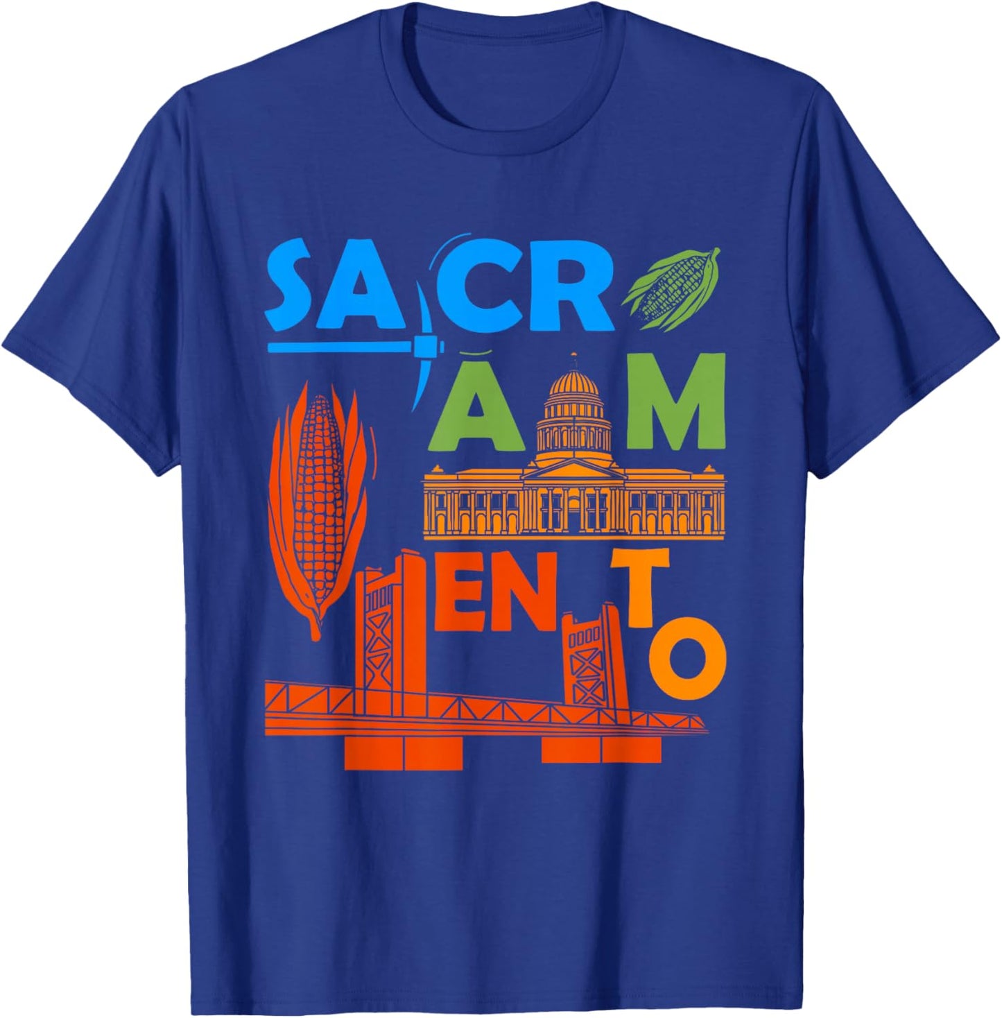 Sacramento California Souvenir Men Sequoia Tree Sacramento T-Shirt - T-Shirt | Royal