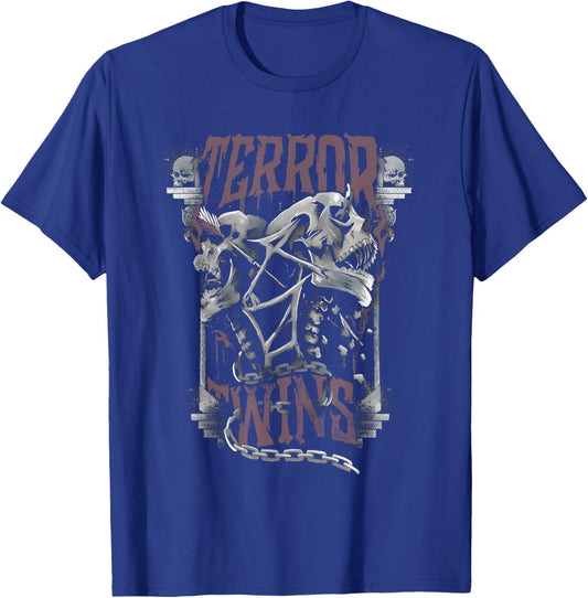 Terror Twins Skull Style Front Print T-Shirt - T-Shirt | Royal