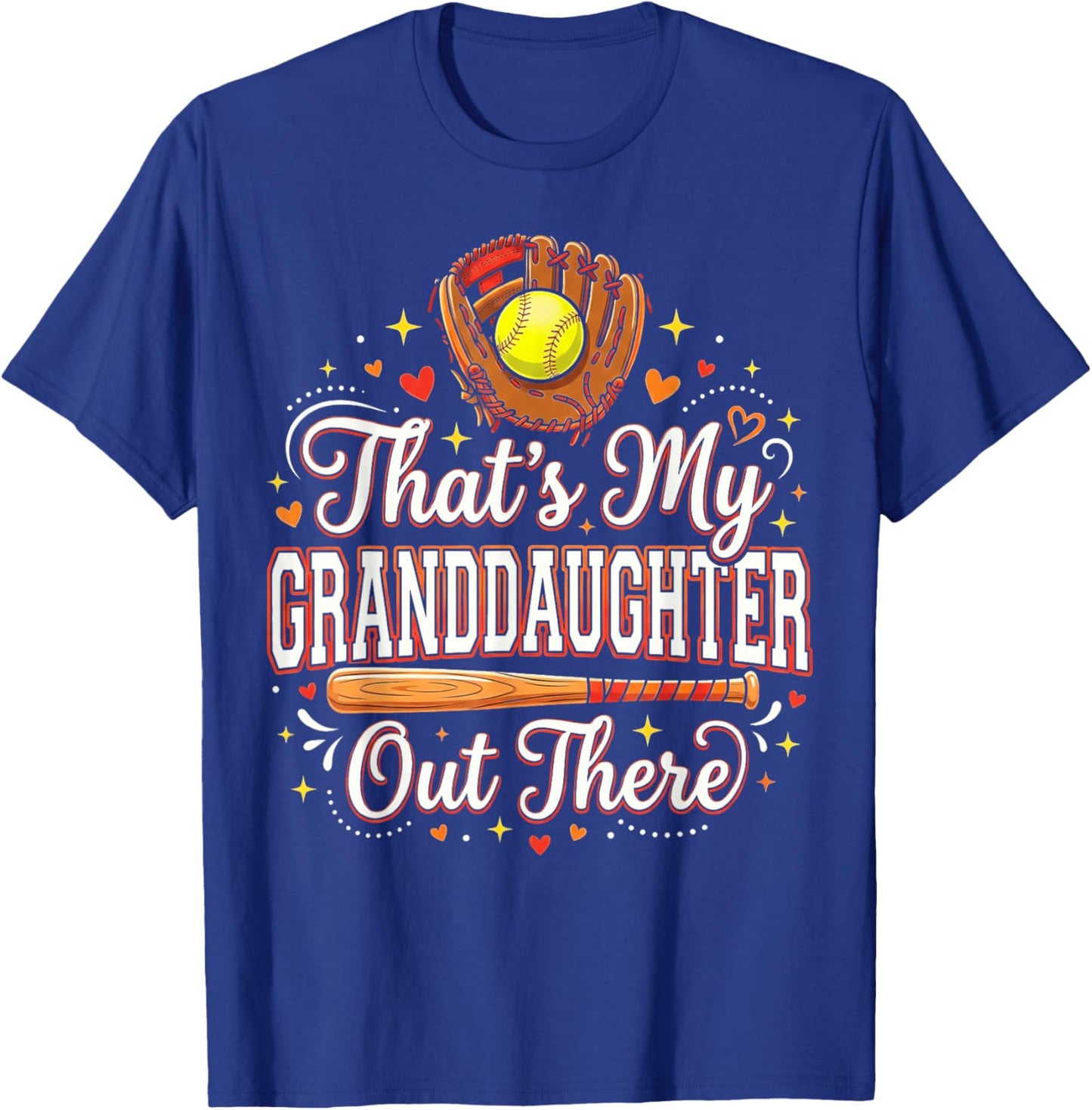 Favorite Softball Granddaughter Out There Grandpa Grandma T-Shirt - T-Shirt | Royal