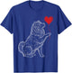 Chow Chow Lover Dog Art Holding Heart Valentines T-Shirt - T-Shirt | Royal