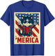 USA Flag Cat 4th of July Men Women Kids Funny Patriotic T-Shirt - T-Shirt | Royal