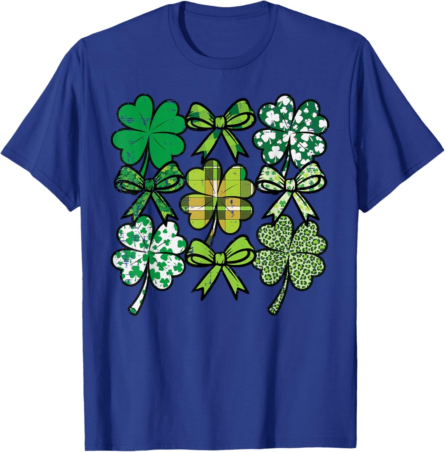St Patricks Day Coquette Shamrock Saint Pattys Women Girls T-Shirt - T-Shirt | Royal