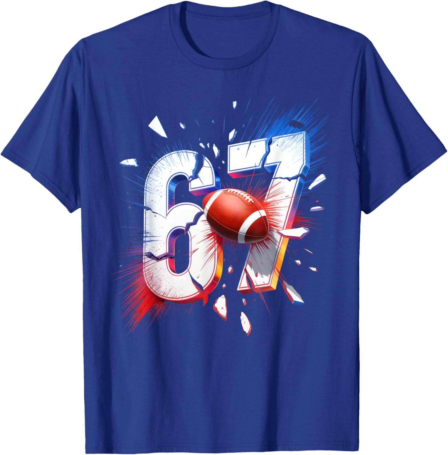 67 Football Six Seven 6 7 Meme 67 T-Shirt - T-Shirt | Royal
