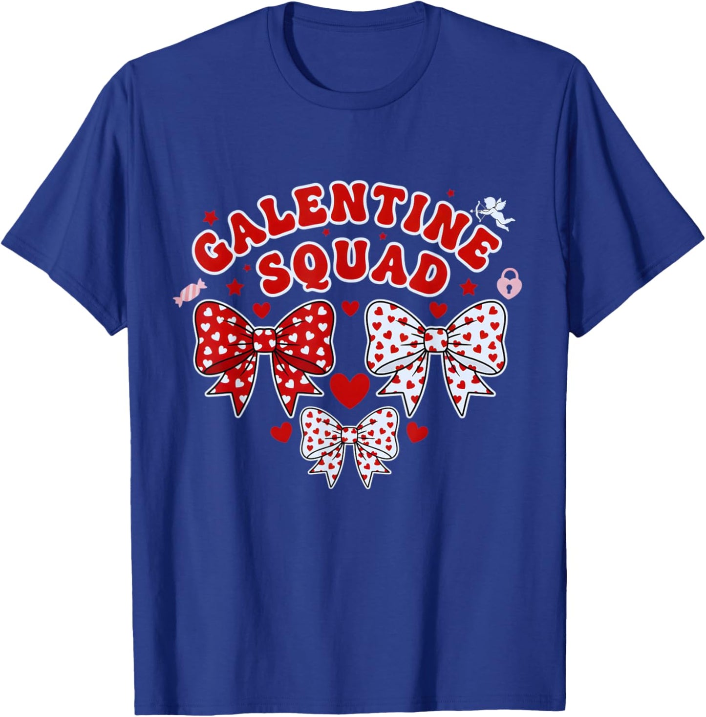 Galentine's Day Galentines Squad Valentine Day Coquette Bow T-Shirt - T-Shirt | Royal