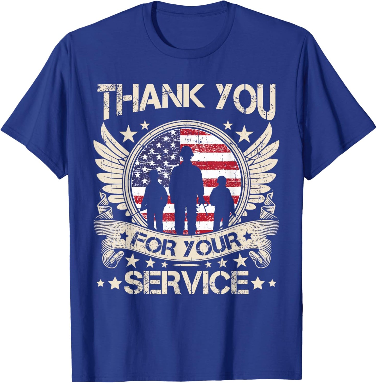 Thank You for Your Service Veterans Proud Veterans Day USA T-Shirt - T-Shirt | Royal