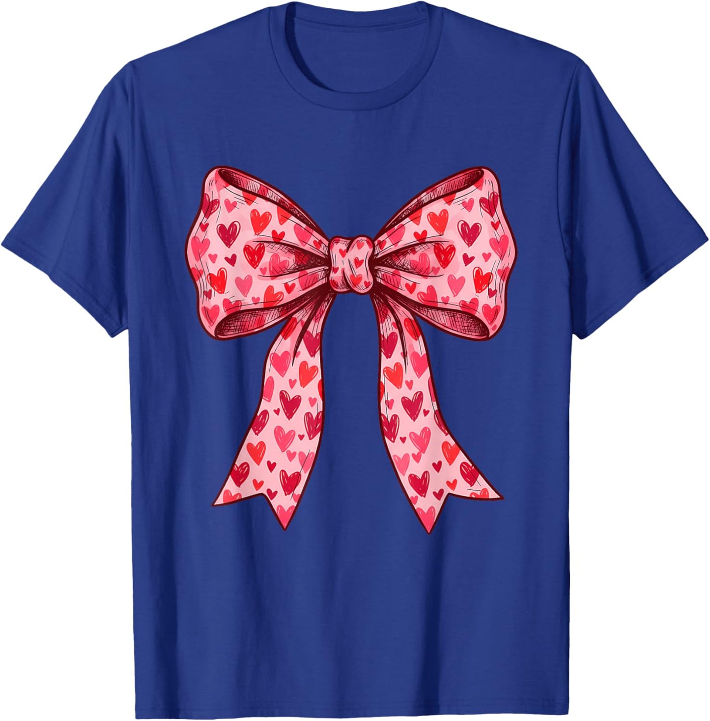 Cute Coquette Bows Valentines Day Girls Kids T-Shirt - T-Shirt | Royal