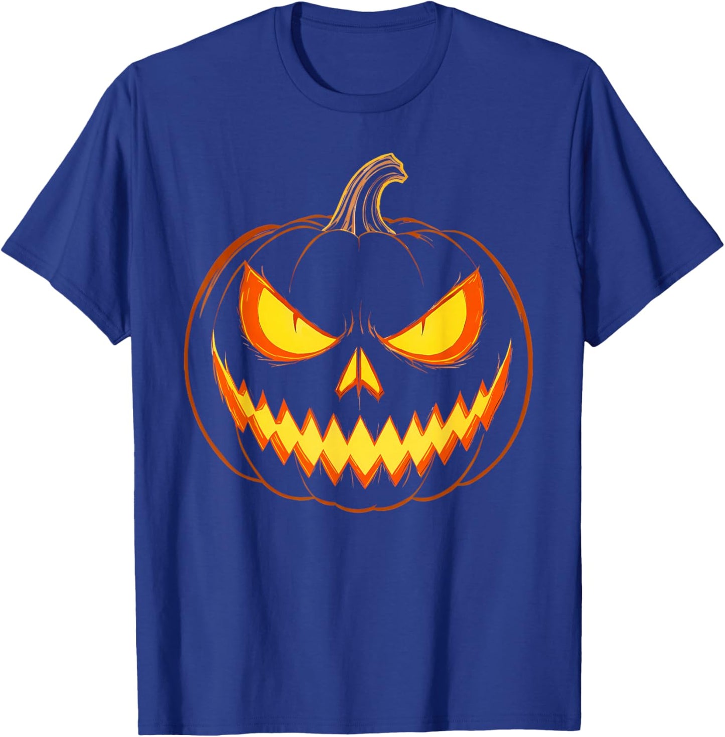 Scary Pumpkin Jack O Lantern Face Halloween Men Boys Kids T-Shirt - T-Shirt | Royal