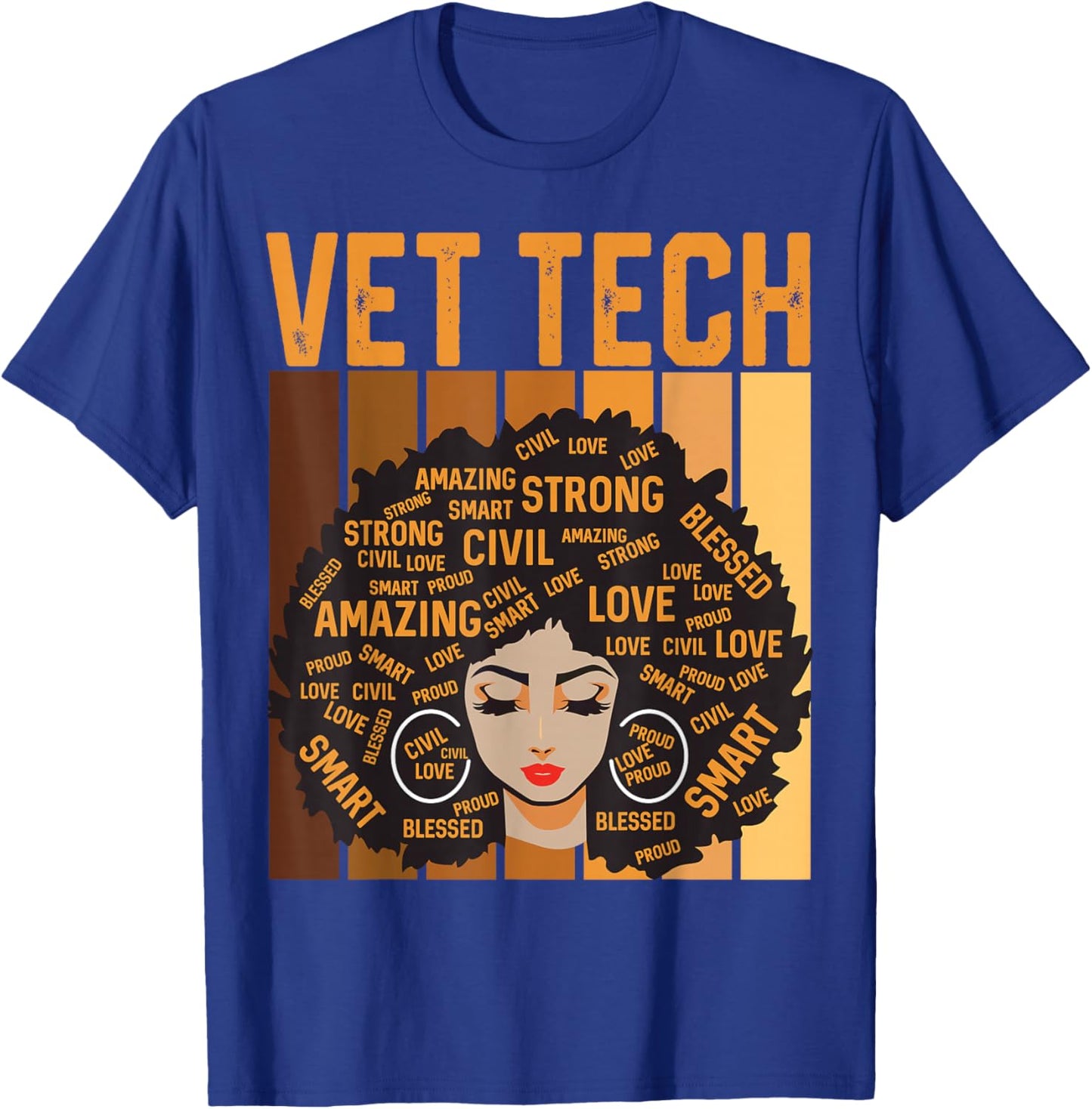 Vet Tech Powerful Black History Month Black Pride Design T-Shirt - T-Shirt | Royal