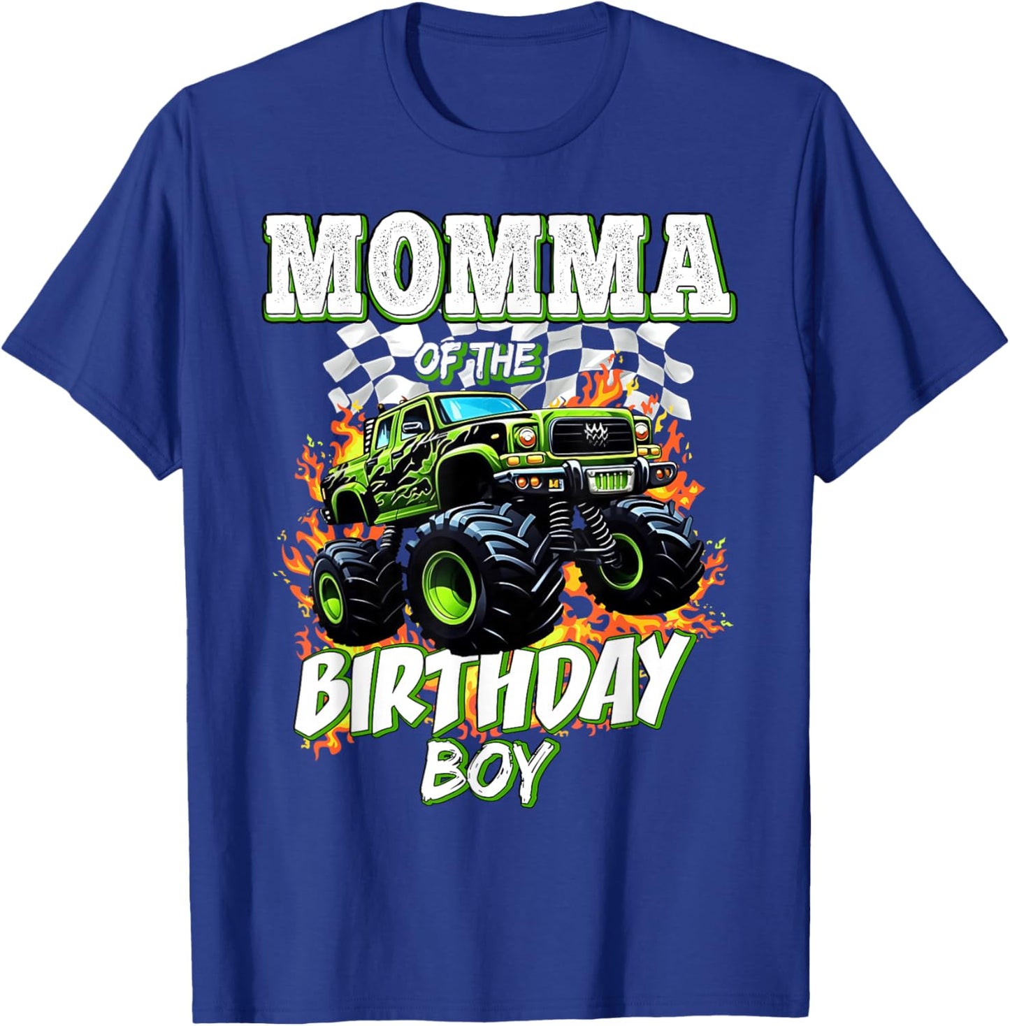 Momma of The Birthday Boy Monster Truck Birthday Kids T-Shirt - T-Shirt | Royal
