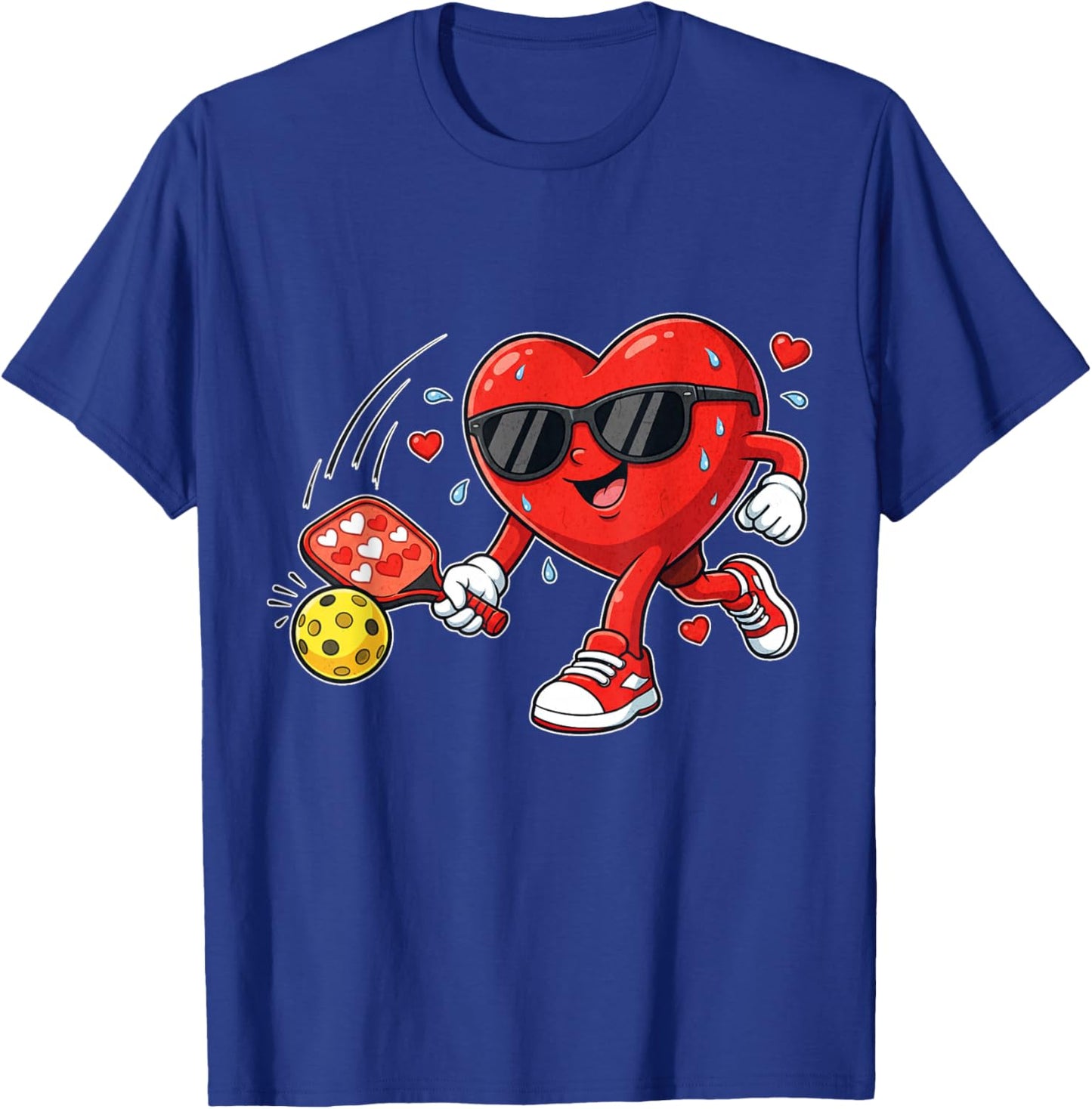 Funny Valentines Day Pickleball Heart Player Women Girls T-Shirt - T-Shirt | Royal