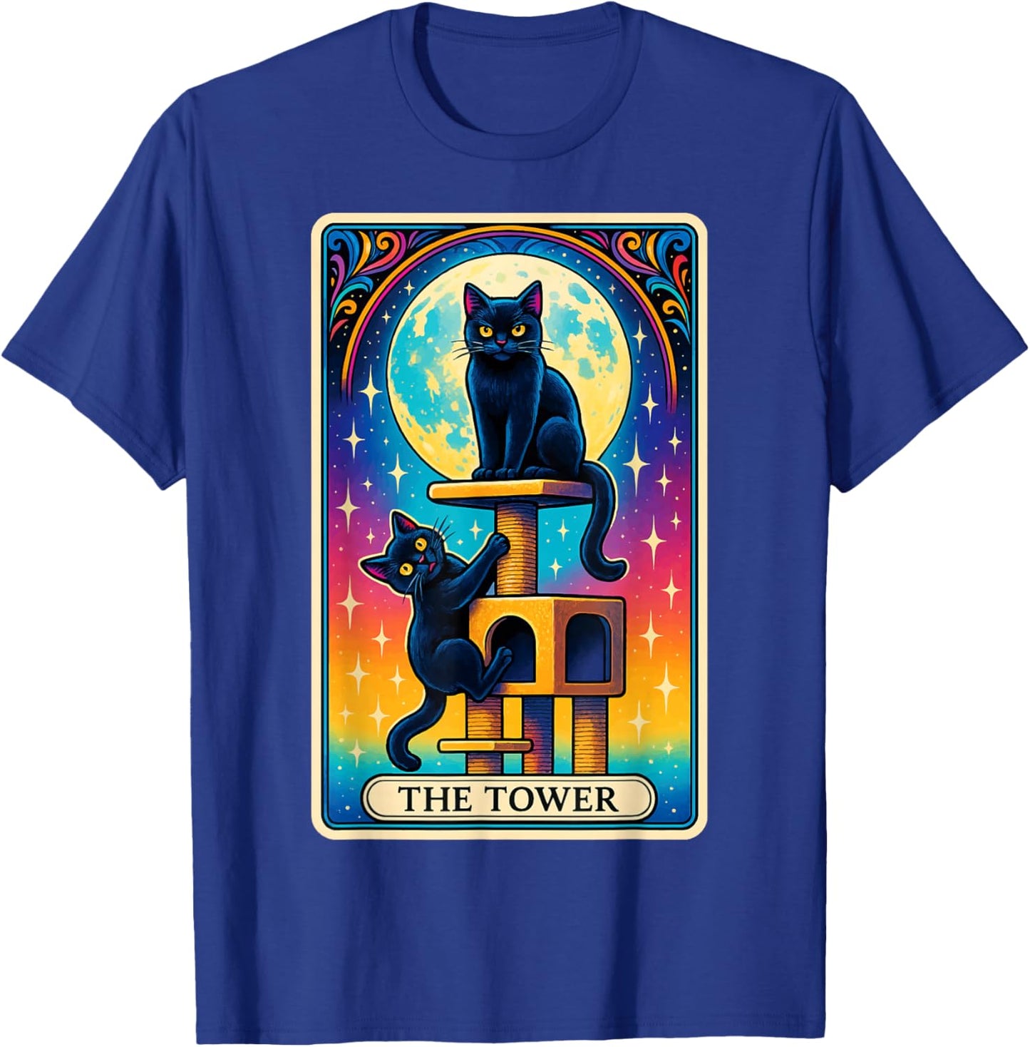 The Tower Cat Tarot Card T-Shirt - T-Shirt | Royal