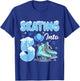 Skating Into 5th Birthday Ice Skating Girl 5 Year Old Party T-Shirt - T-Shirt | Royal