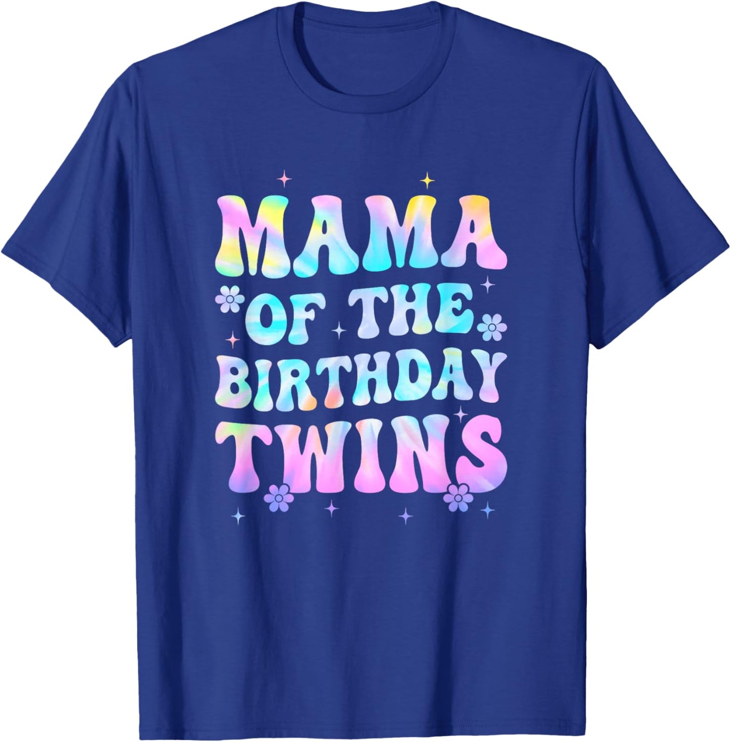 Mama of The Birthday Twins Girls Kids Party Retro Bday T-Shirt - T-Shirt | Royal