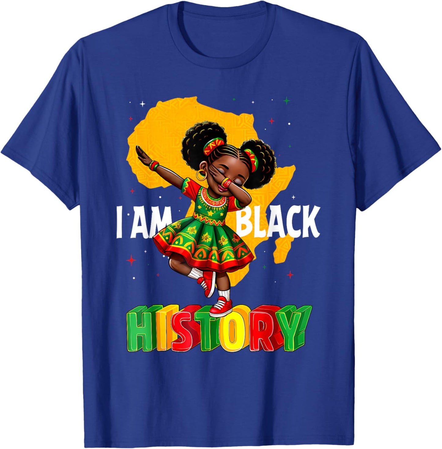 I Am Black History Month African American Girl Kid T-Shirt - T-Shirt | Royal