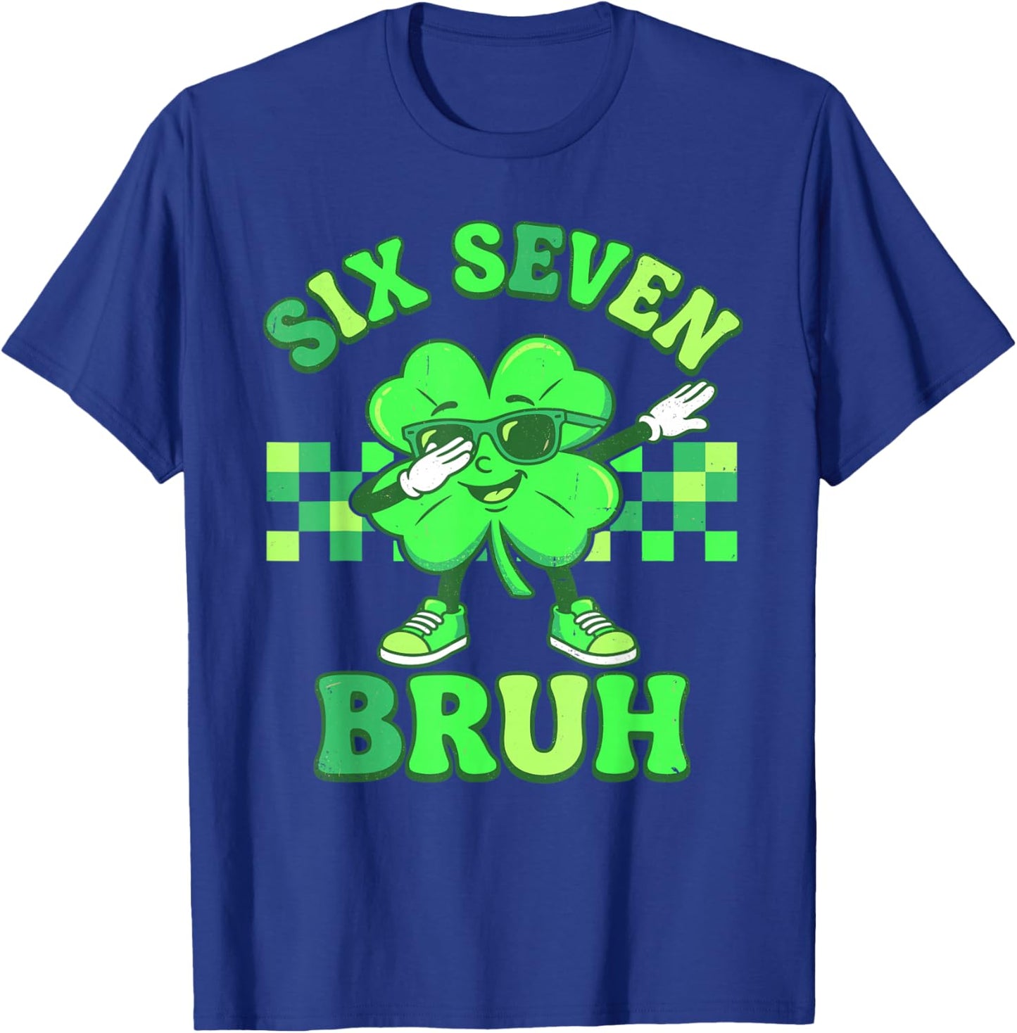 St Patricks Day Six Seven Bruh Dabbing Shamrock Boys Kids T-Shirt - T-Shirt | Royal