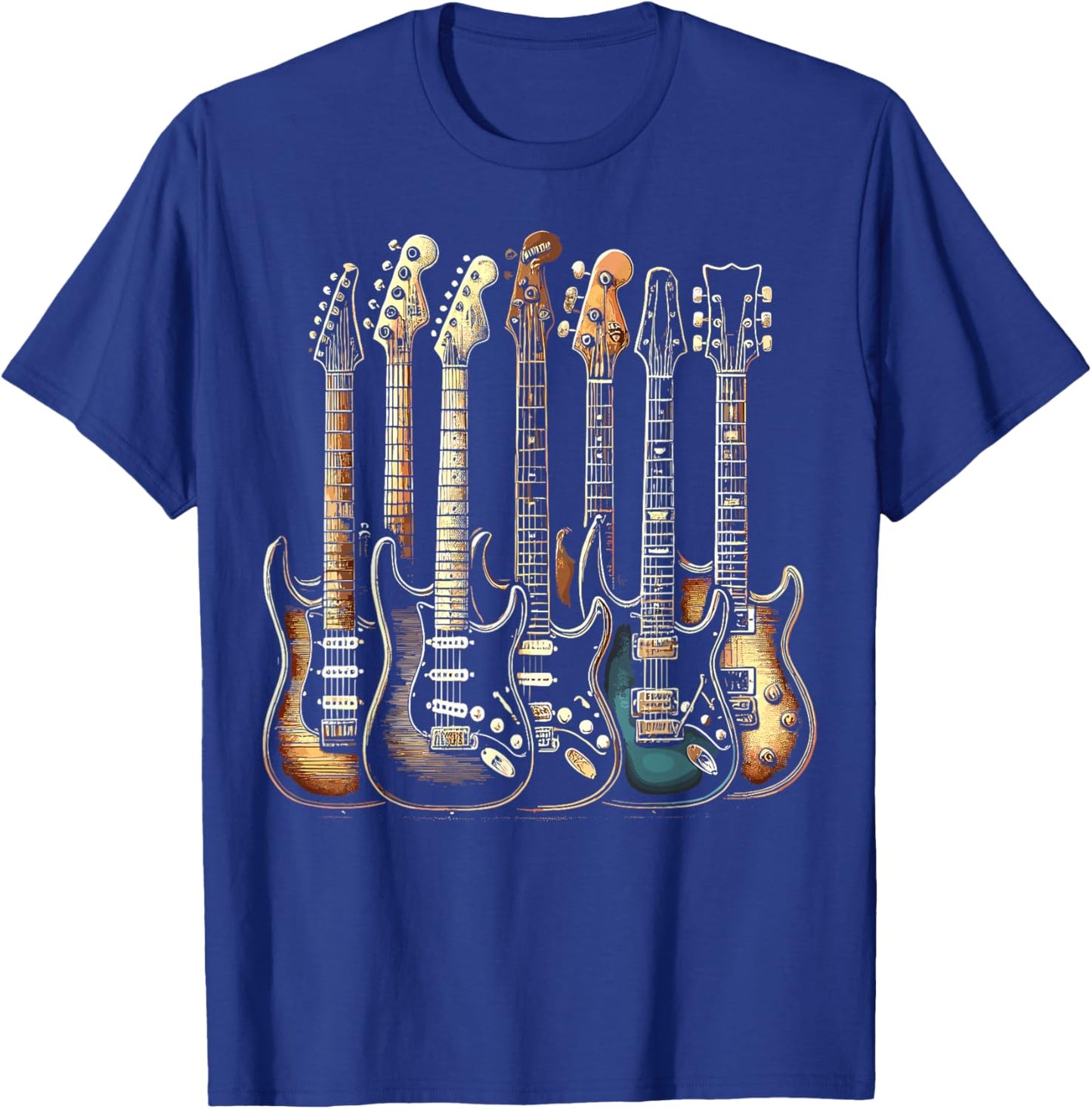 Guitars Music Guitarists Guitar T-Shirt - T-Shirt | Royal