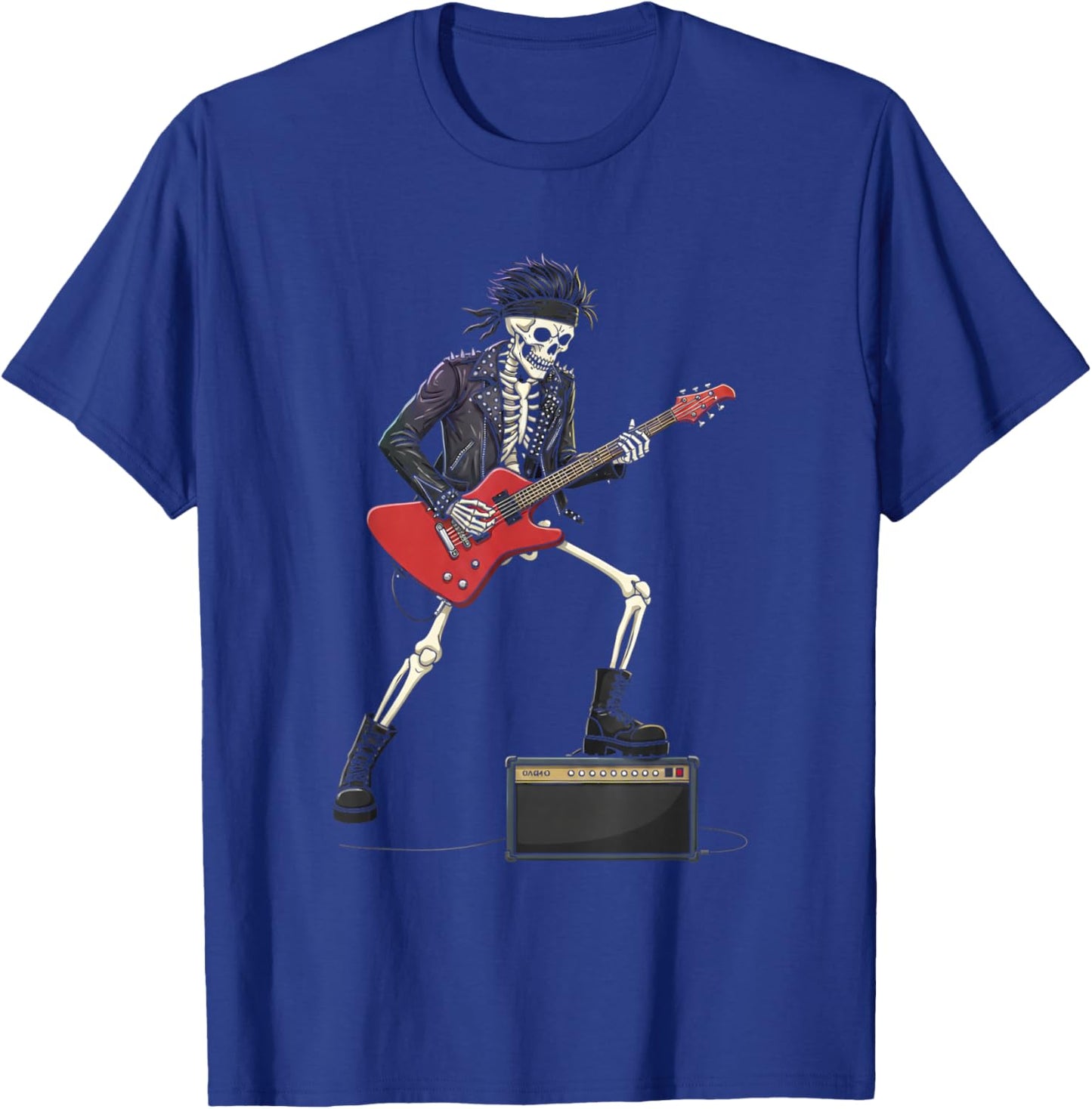 Rockstar Skeleton Halloween Funny Men Boys Kids Rock-Star T-Shirt - T-Shirt | Royal