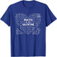 Math is My Valentine Funny Chalkboard Teacher Student T-Shirt - T-Shirt | Royal