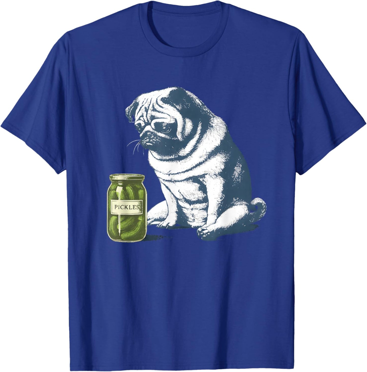 French Bulldog with Pickle Jar Funny Meme 90s Animal Graphic T-Shirt - T-Shirt | Royal