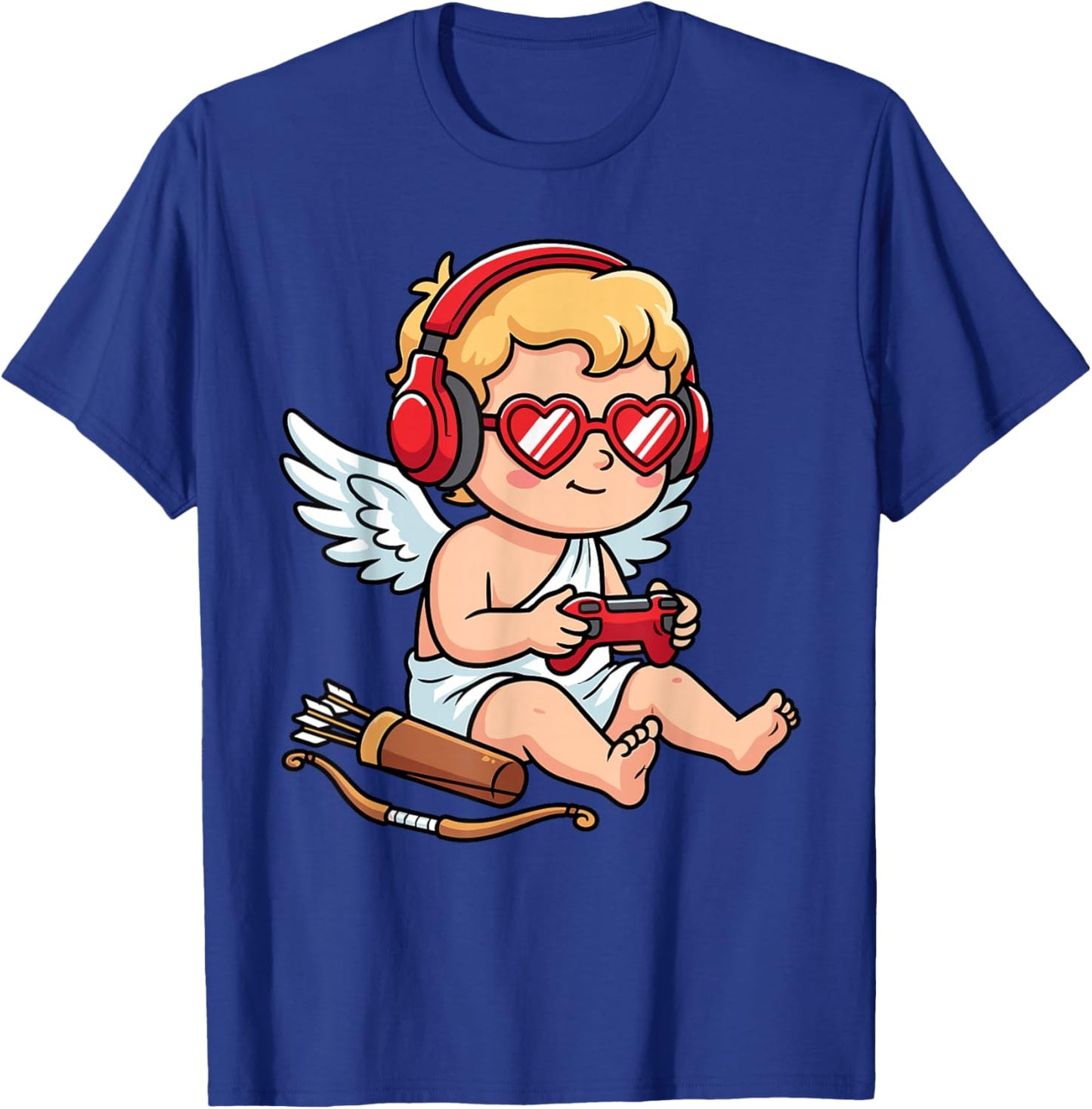 Video Games Cupid Gamer Funny St. Valentine's Day T-Shirt - T-Shirt | Royal