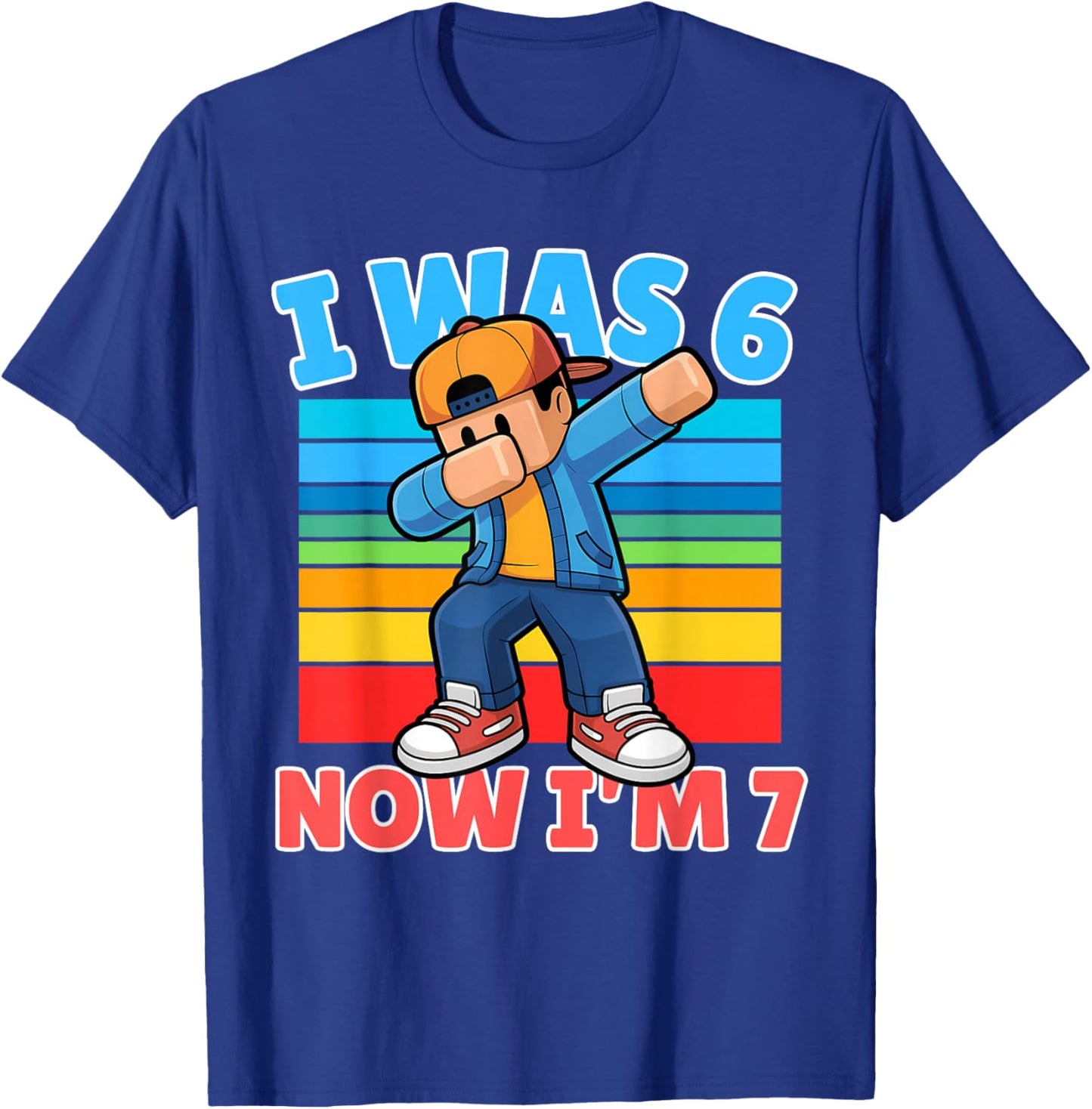 I was 6 Now I Am 7 Year Old 67 Dabbing Boy 7th Birthday Kids T-Shirt - T-Shirt | Royal
