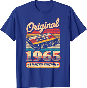 60th Birthday Retro Vintage 1965 Men Women T-Shirt - T-Shirt | Royal