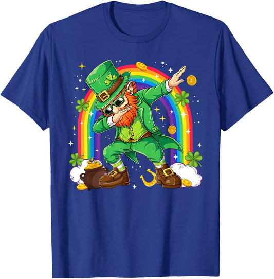 St Patrick's Day Dabbing Leprechaun Dab Dance Men Boy Girl D T-Shirt - T-Shirt | Royal