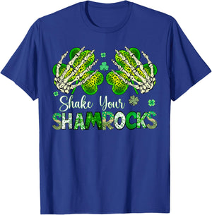 Shake Your Shamrocks Skeleton Hands Lucky Charms Patricks T-Shirt - T-Shirt | Royal