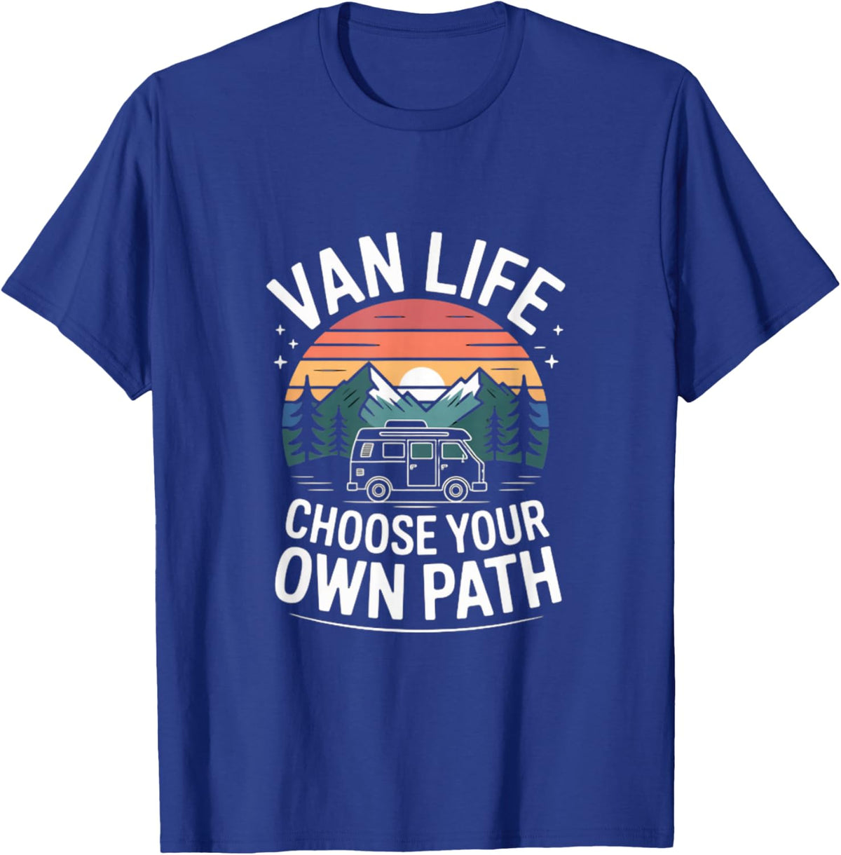 Van Life Choose Your Own Path Camper Adventure T-Shirt - T-Shirt | Royal