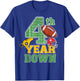 Football Birthday Boy 4th Year Down Bday 4 Years Kid T-Shirt - T-Shirt | Royal
