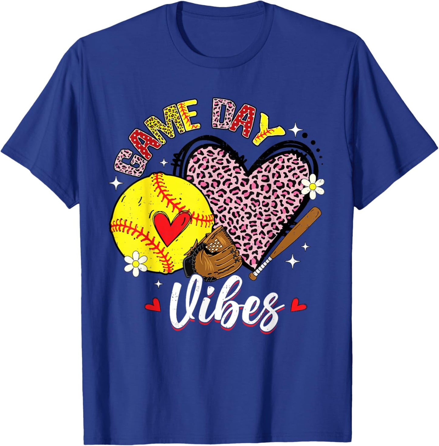 Softball Game Day Vibes Mom Mama Mother's Day Women Girls T-Shirt - T-Shirt | Royal